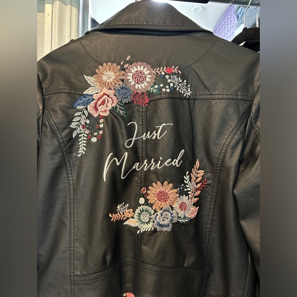 Vegan Leather Moto Jacket for the Bride - Picture 3 of 3